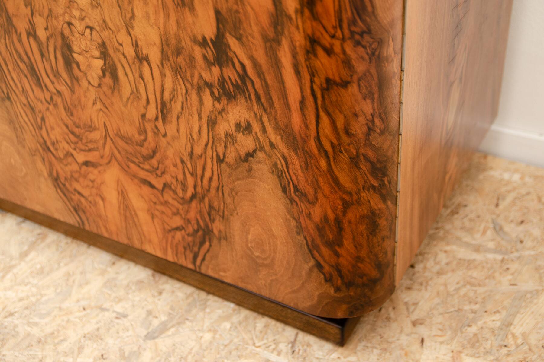 Fully renovated art deco walnut sideboard, 1930s, czechoslovakia