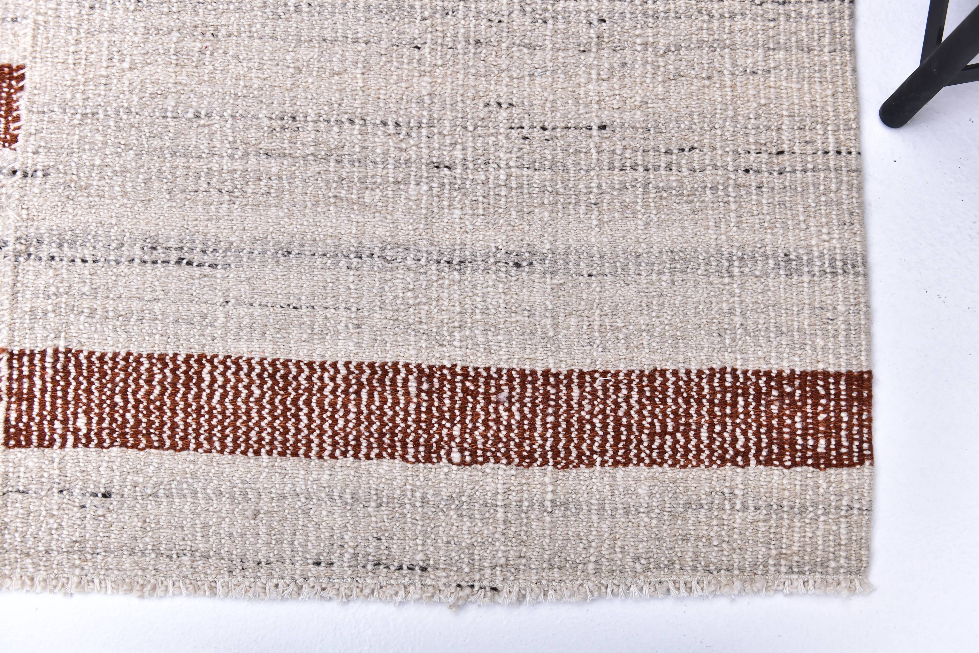 210x310 beige orange kilim rug, Beige terracota wool kilim carpet