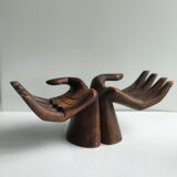 Pair of carved wooden hands