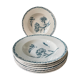 Set of 7 hollow plates Terre de Fer K.G Lunéville, model "carnation"