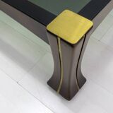 Luciano Frigerio Midcentury Italian Wood and Brass Coffee Table "Ussaro",70