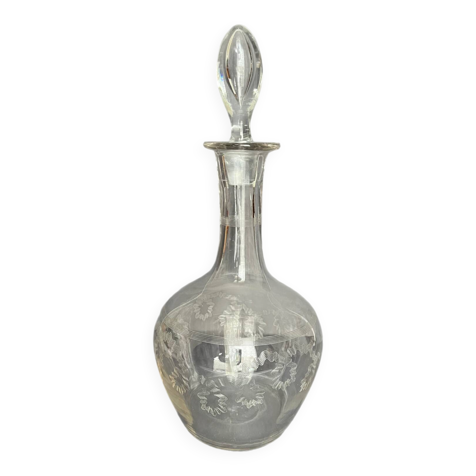 Carafe à décanter en verre gravé