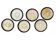 Set of 6 Boch La Louvière Corfu model saucers