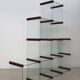 Gallotti & Radice Italian glass and wood bookcase 1980s