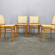 Ensemble de 4 Chaises en Bois Cintré No. 811 après Hoffmann, années 1990