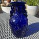 Vase Amphore Murano Vintage – Bleu Cobalt & Inclusions d’Or – 1970