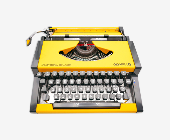 Typewriter Olympia AEG Dactymetal De Luxe Yellow revised new ribbon