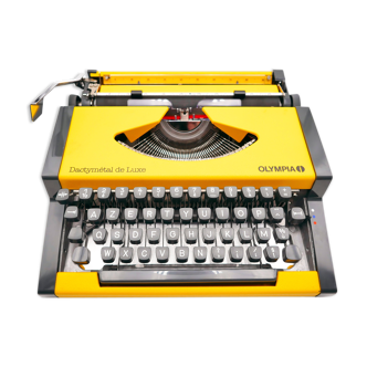 Typewriter Olympia AEG Dactymetal De Luxe Yellow revised new ribbon