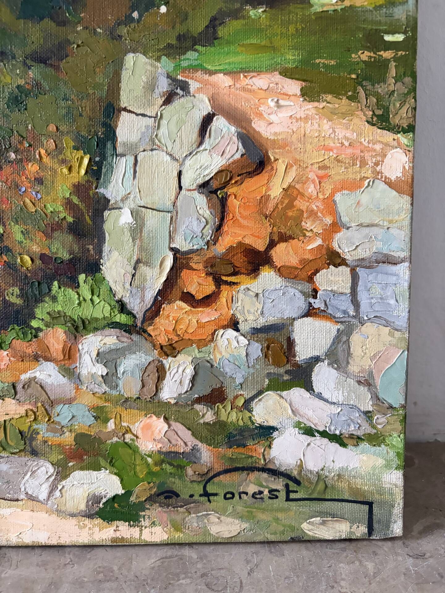 Mediterranean coastal scene, oil on canvas signed
