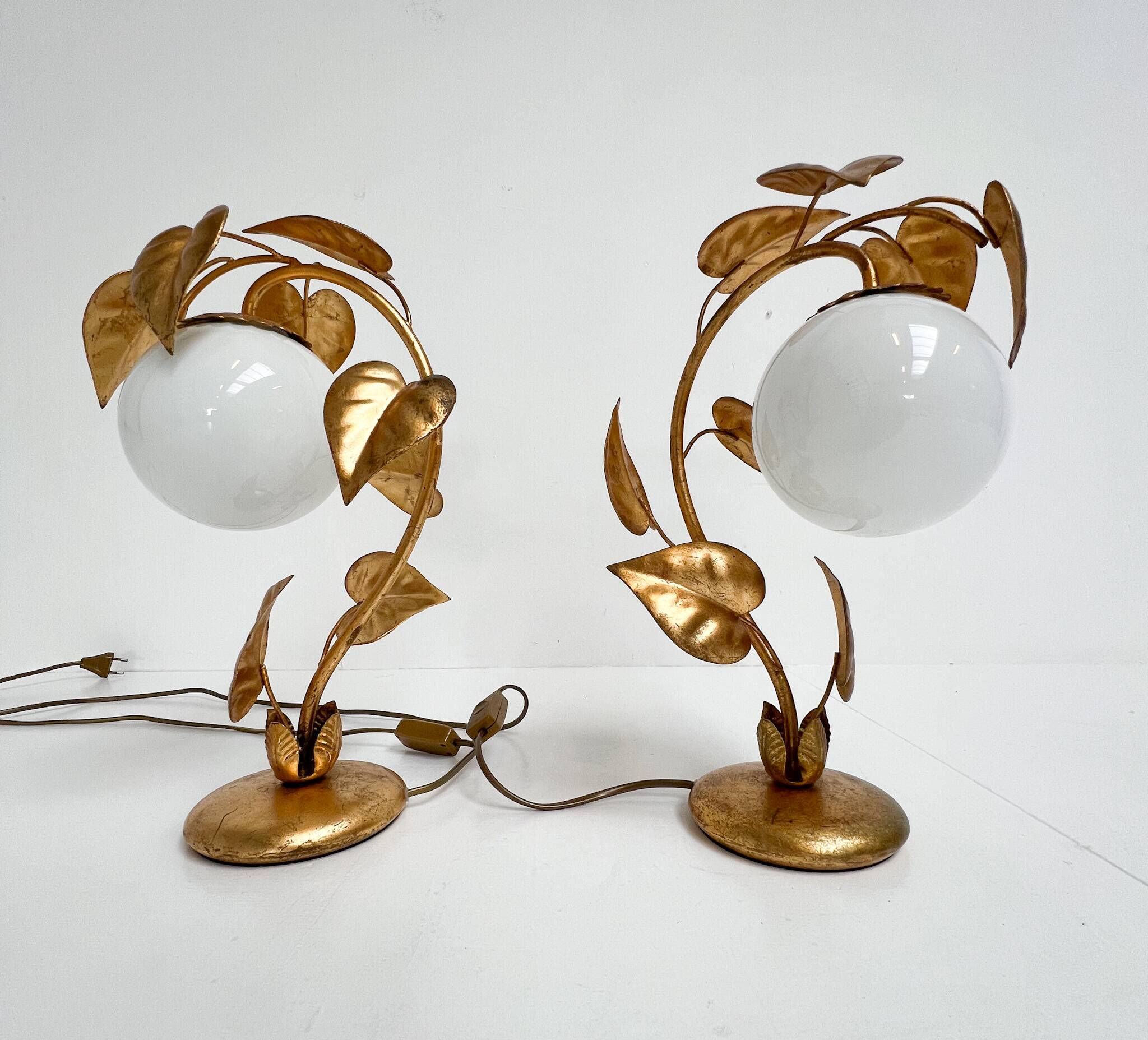 Ensemble de 2 lampes de table florentines d'Italie, années 1960