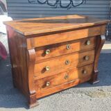 Solid walnut chest of drawers during the Consulate around 1815