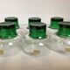 Six green footed Space Age glasses Luminarc.