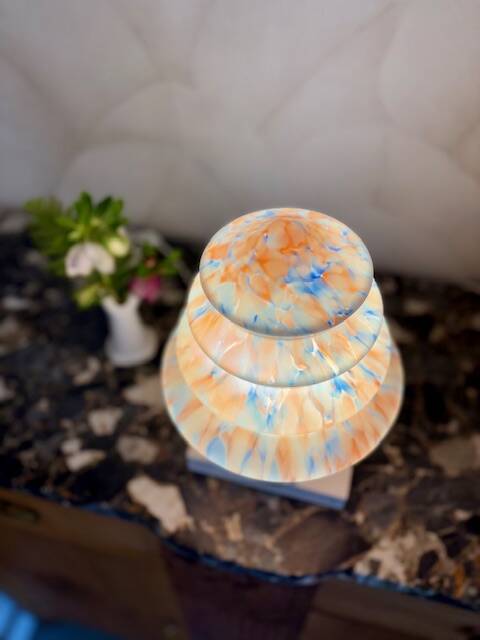 Fascinante  Lampe Art Déco en opaline multicolore