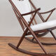 Danish teak & boucle rocking chair by Frank Reenskaug for Bramin