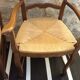 Pair of straw seating armchairs
