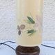 Vintage bedside lamp 60s 70s wooden base dried flower lampshade
