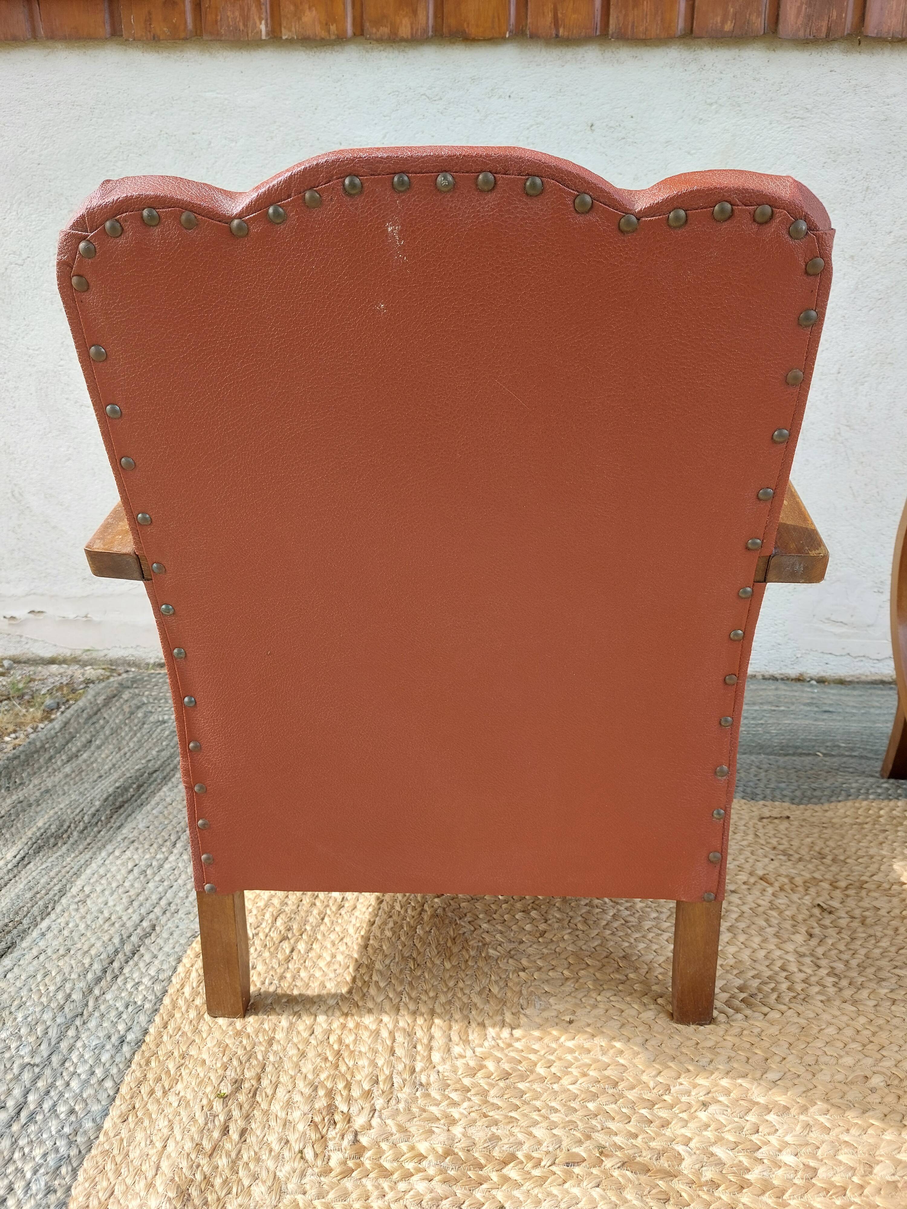 paire de fauteuils art déco, terracotta