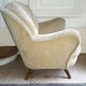 Fauteuil Club des années 40 50 original mid century Jaune beige vintage