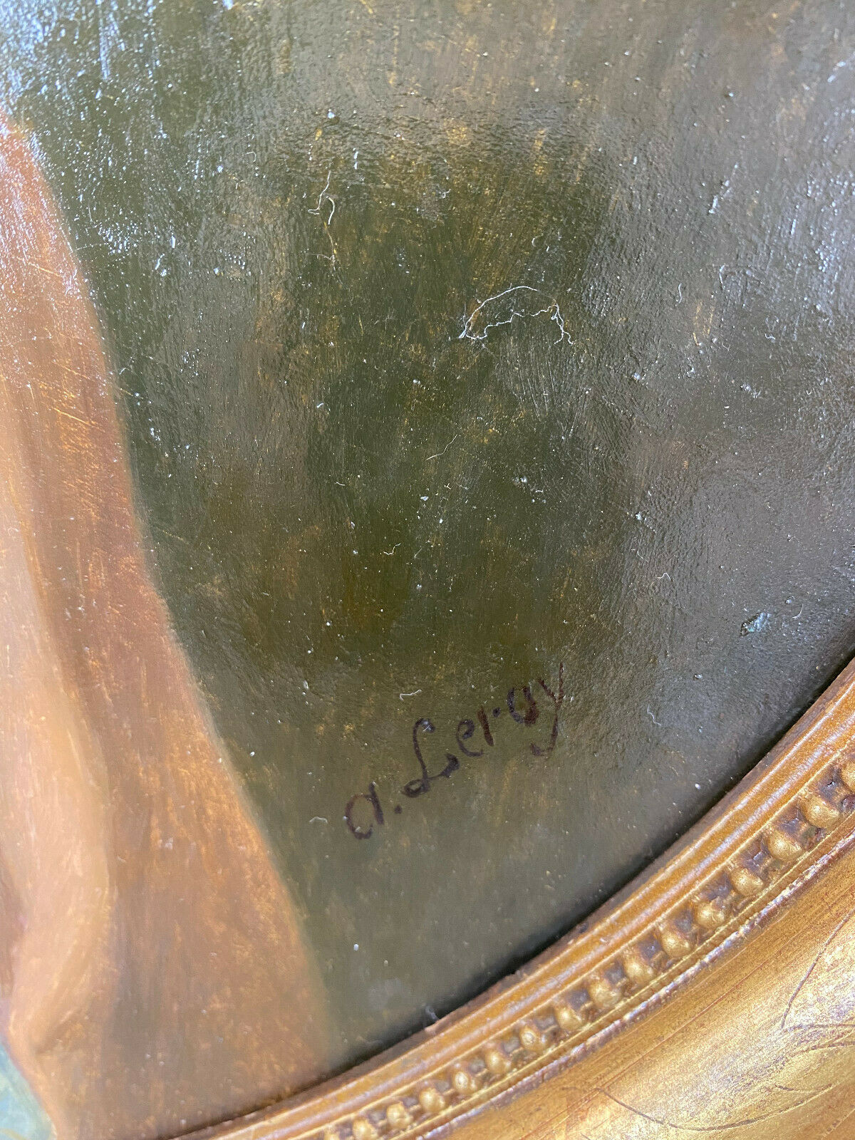 Oil on canvas oval late eighteenth portrait from château de Brialy