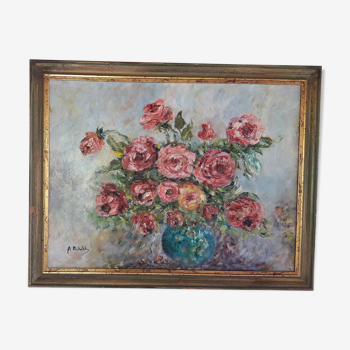 Tableau peinture huile Bouquet de roses
