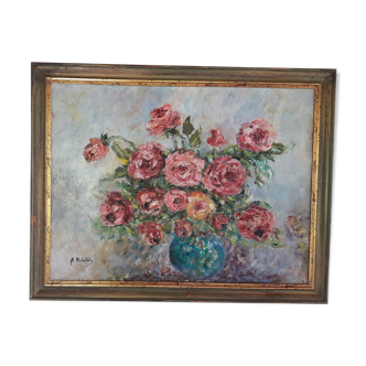 Tableau peinture huile Bouquet de roses