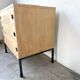 Three-drawer commode ARP — Minvielle, oak and lacquered metal, France, years