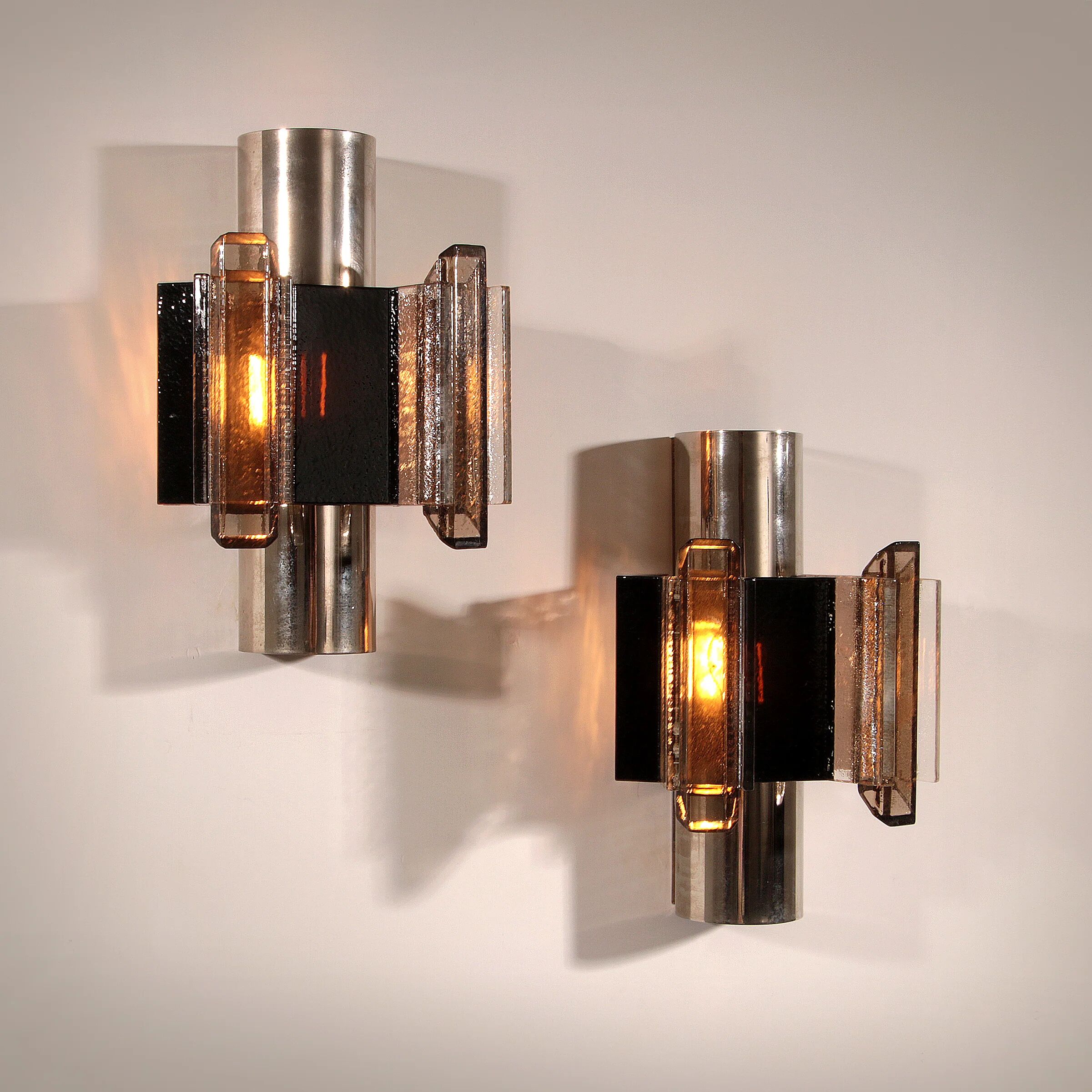 Danish Space Age wall sconces by Claus Bolby for Cebo Industri, 1970s