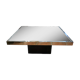 Chrome coffee table with smoked mirror top