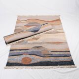 Pair of kilims or tapestries in a modern style, Central Asia, late 20th century.