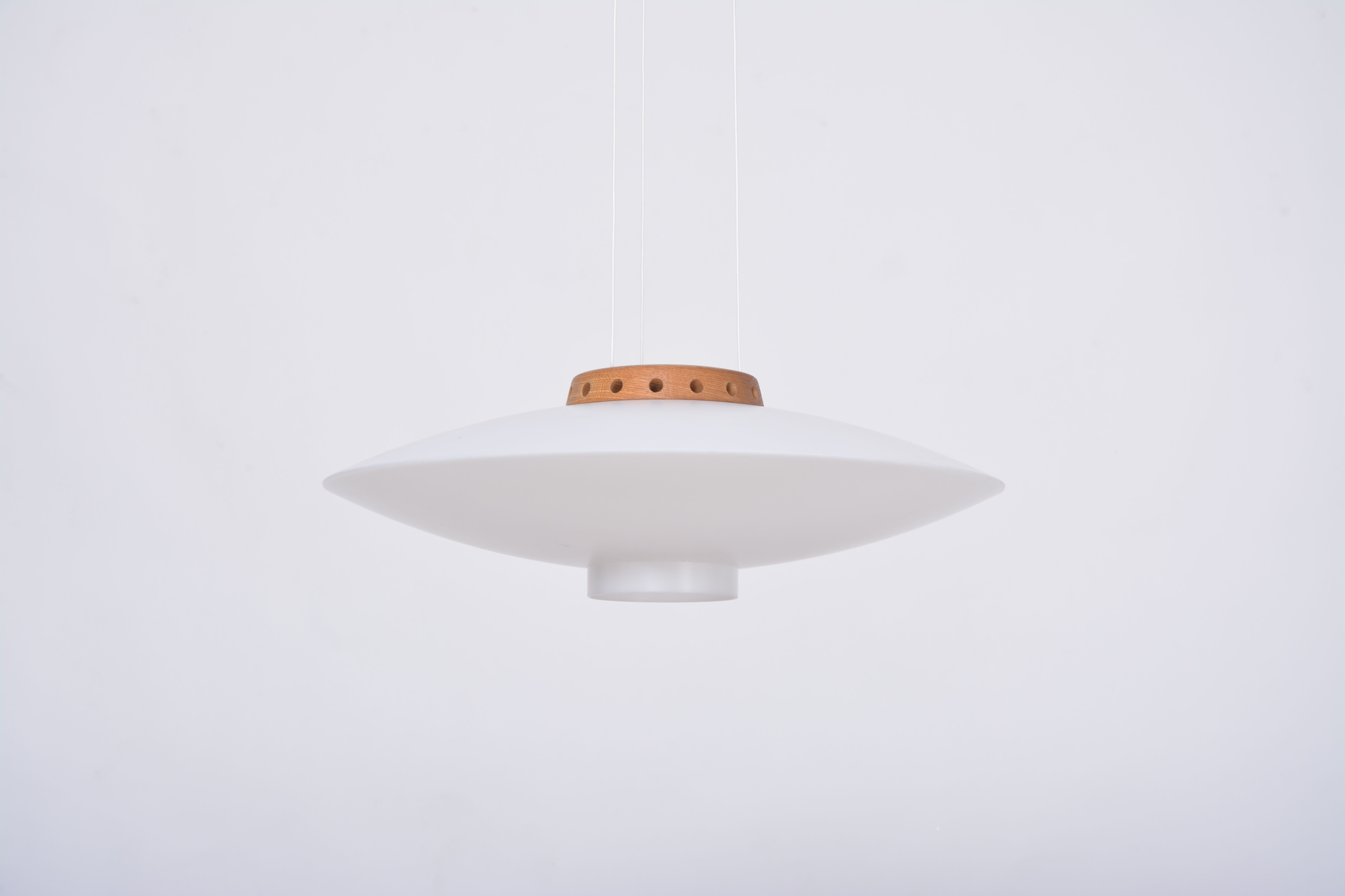 White Mid-Century Modern pendant model "Ufo" by Uno and Östen Kristiansson