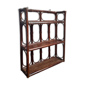 Etagère murale en bambou & rotin couleur marron, vintage 1960