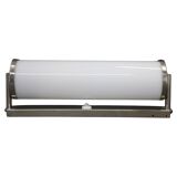 1930s Bauhaus tubular wall light, chrome & creamy glass, Czechoslovakia