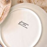 6 large Sarreguemines flat plates in fish barbotine