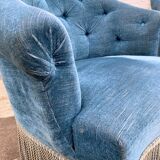 Pair of velvet toad armchairs