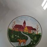 Set of 5 Italian ceramic dishes with country decor