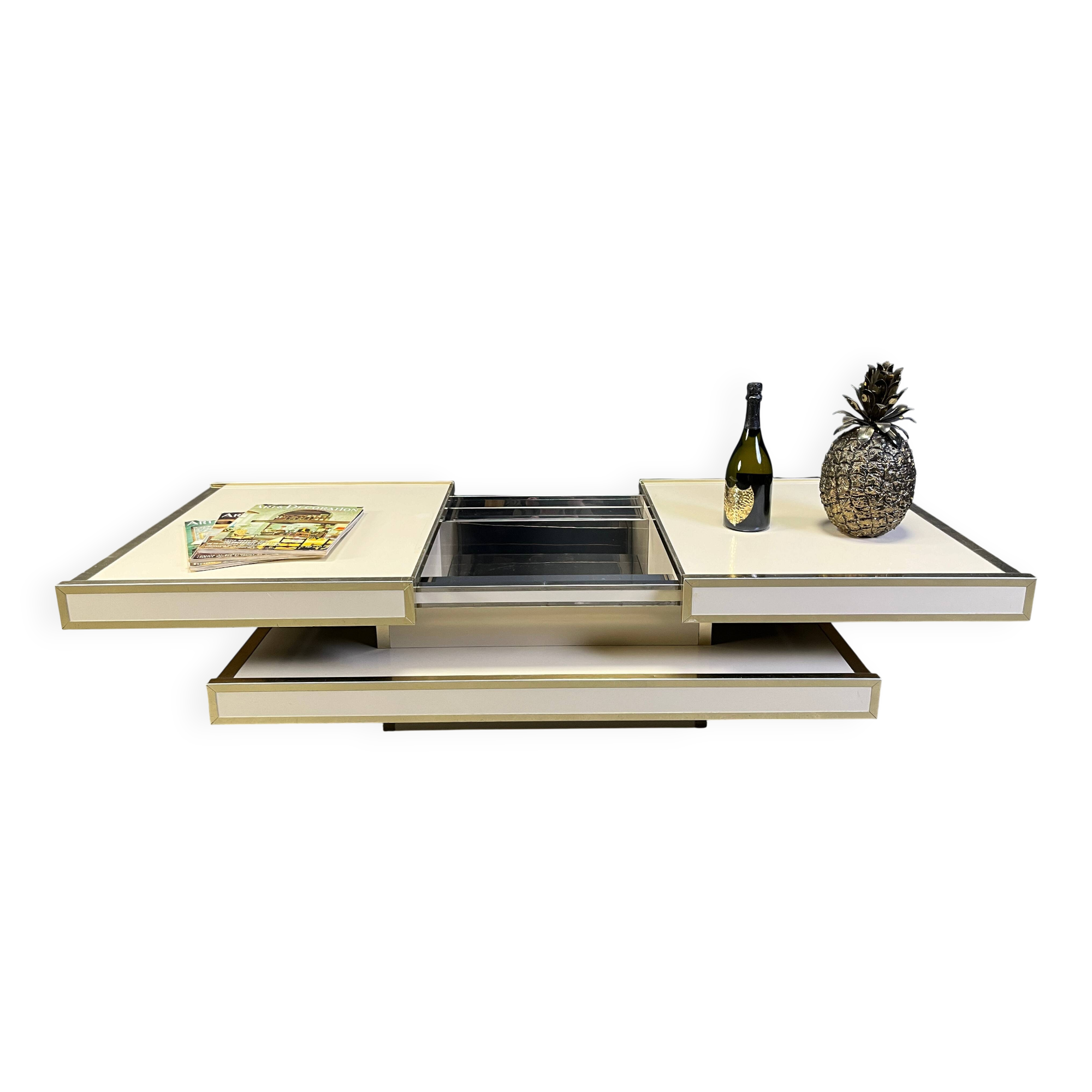 Vintage coffee table by Willy Rizzo for Mario Sabot, 1970s