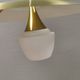 Hanging lamp, from the 1970s in matte white glass and brass colored metal.