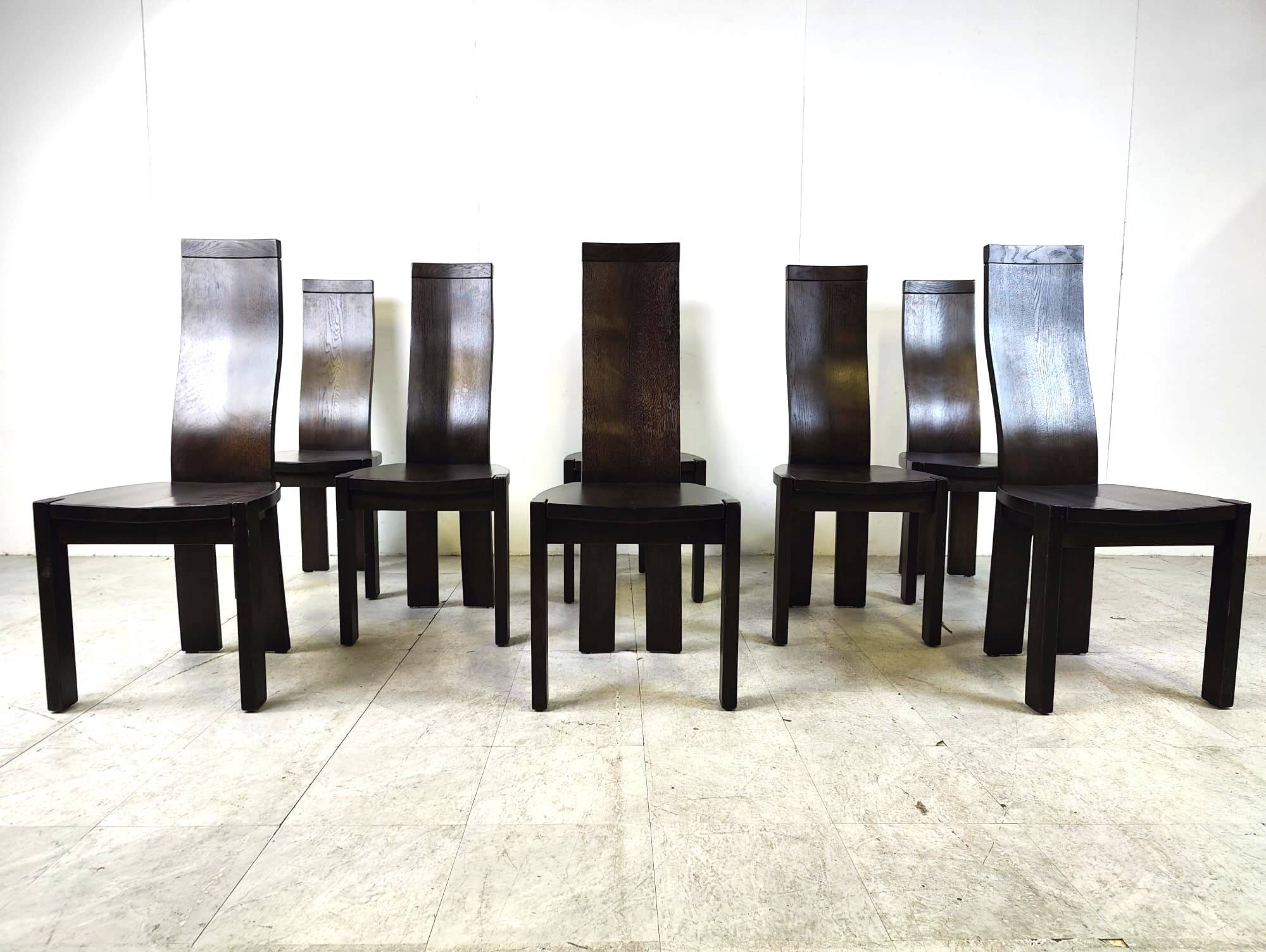 Set of 8 dining chairs by Rob & Dries van den Berghe, 1980s