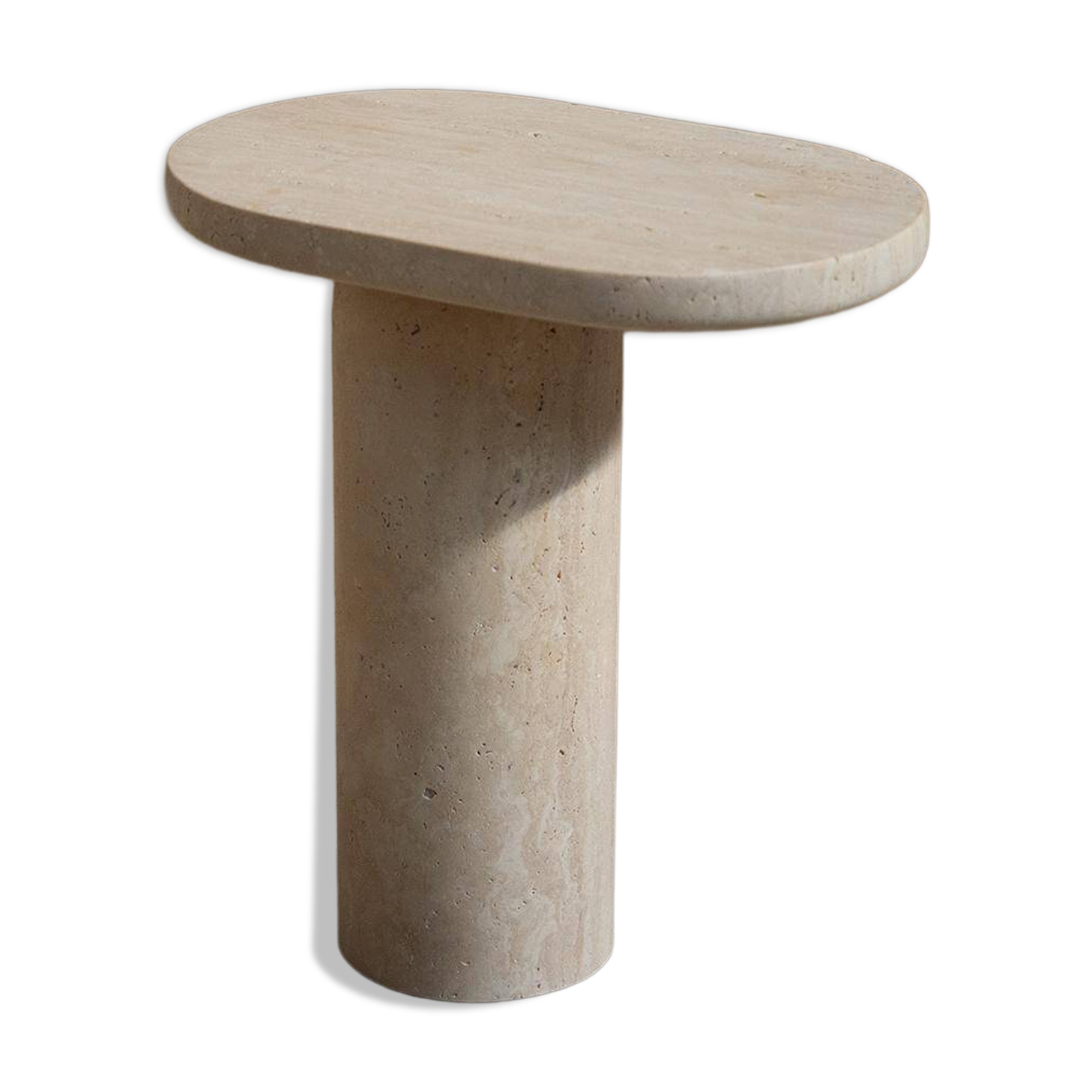 "Table d'appoint en travertin "Bold