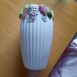 Vase and tray with fruit decoration