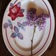 Oval Plate Red Pink Blue Sobral Digoin Sarreguemines Art Deco