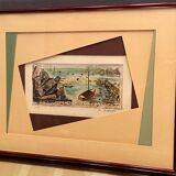 Original framed lithograph signed Ph. Granat numbered 21/25 seaside