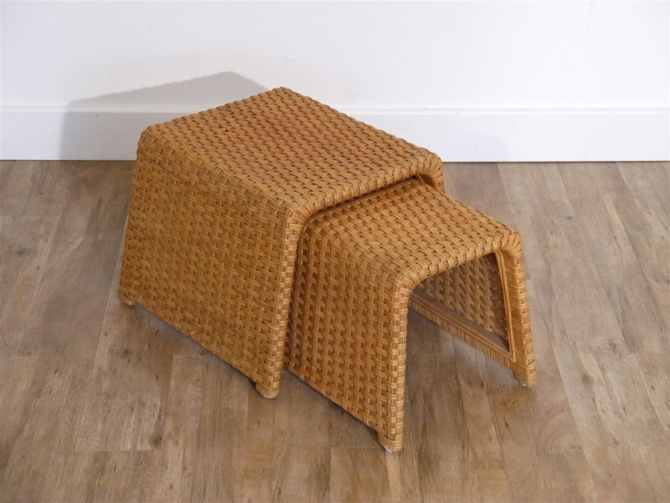 Vintage tables in rattan 1960