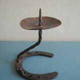 antique horseshoe candlestick brutalist candle holder horseshoe candlestick