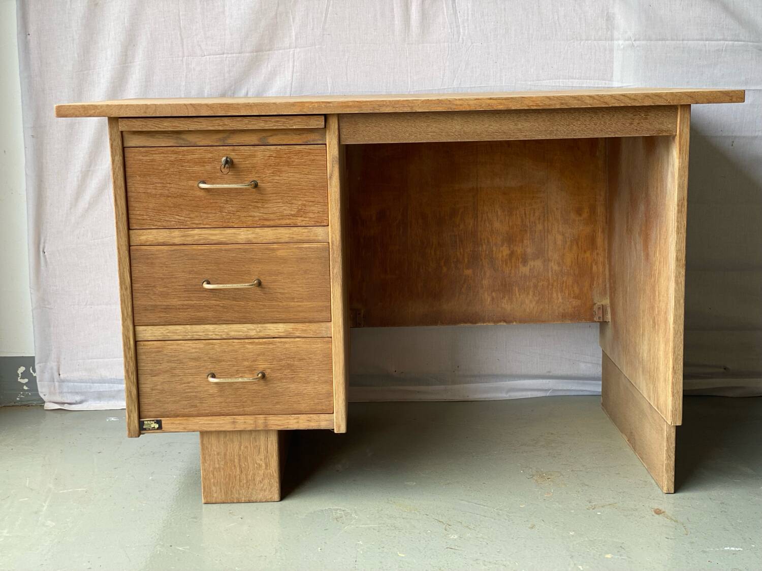 Vintage Burac desk from the 50s in renovated wood
