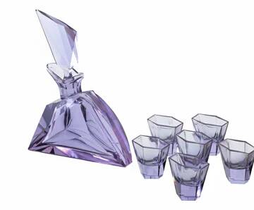 Moser Liqueur Set, 1920s, Bohemia
