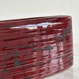 Rectangular red ceramic vase