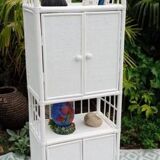 White rattan shelf