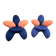 Pair of Lily chairs from the 1990s in blue and coral velvet, postmodern sculptural silhouette.