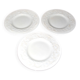 Wedgwood lot de 3 assiettes à dessert faïence moulée Patrician guirlande Angleterre